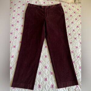Lauren Ralph Lauren Deep Burgundy Plum Wine Corduroy Cotton Trousers Mens 38x32